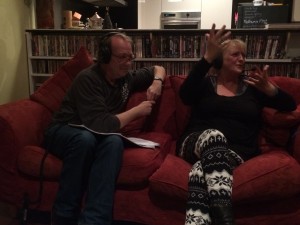 Matty Q and Jane Clifton waxing lyrical on the Almanac Couch.