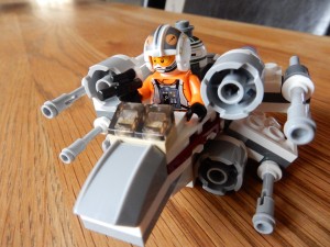 X Wing: Lego figure with Jedi pilot