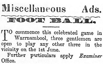 Warrnambool Examiner, 28 May 1861.